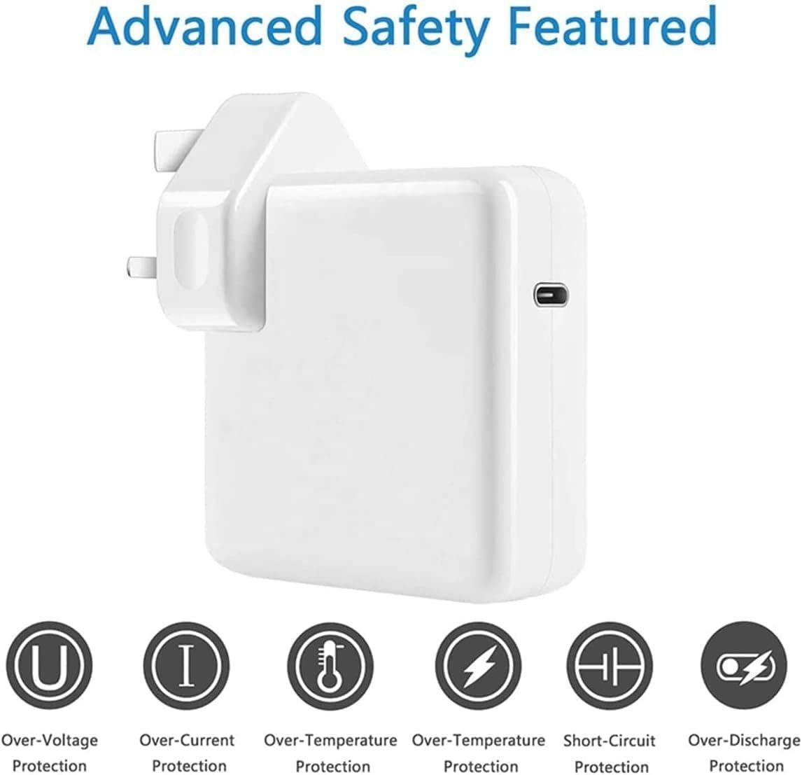 Pritzker 96W USB-C Fast Charger Replacement Type C Power Adapter for MacBook Pro 16/15/14/13'', Air, 12'' - Includes USB-C to C Cable (6.57ft/2m) - Image 3