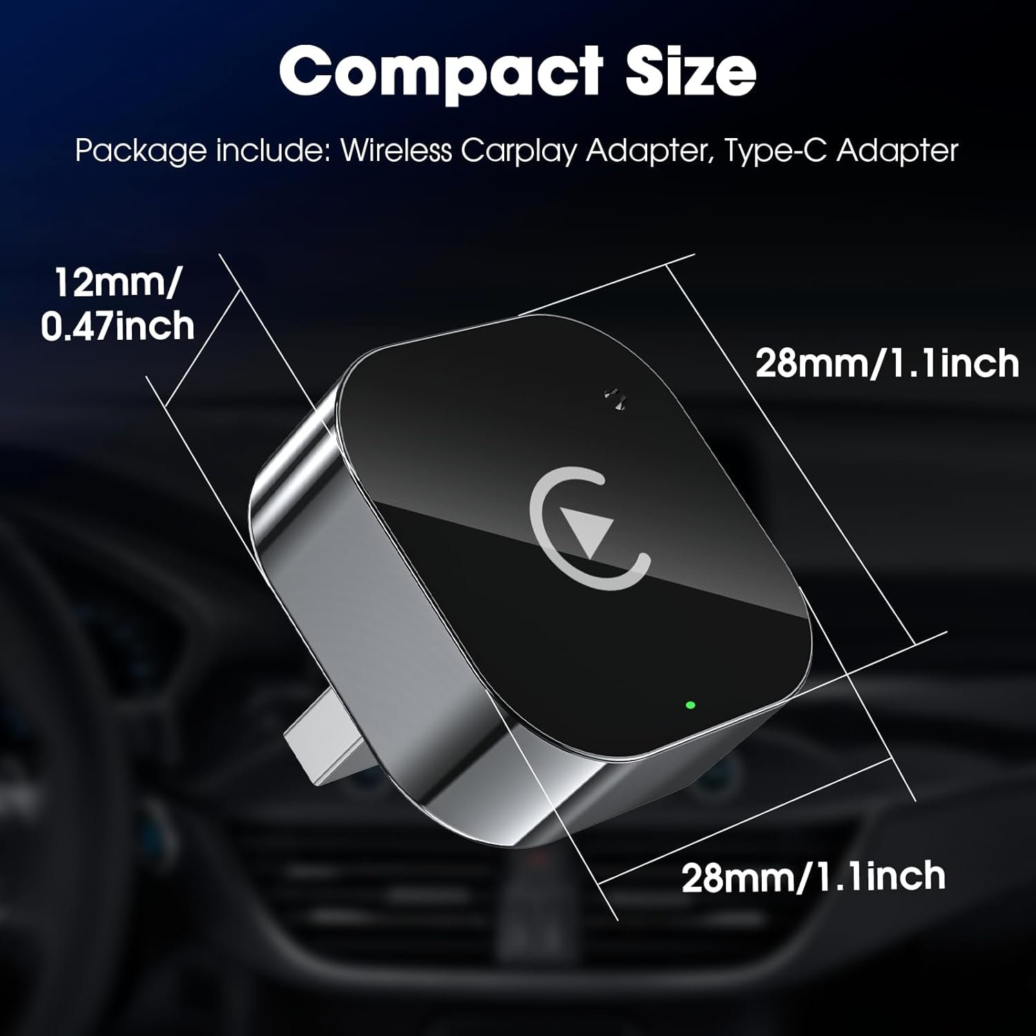 Wireless Carplay Adapter & Android Auto 2025 Upgrade Wired CarPlay to Wireless,2-in-1 Mini USB Design with Fast Stable Connection Car Play for Apple iOS 10+, Android 11+ Version - Image 3