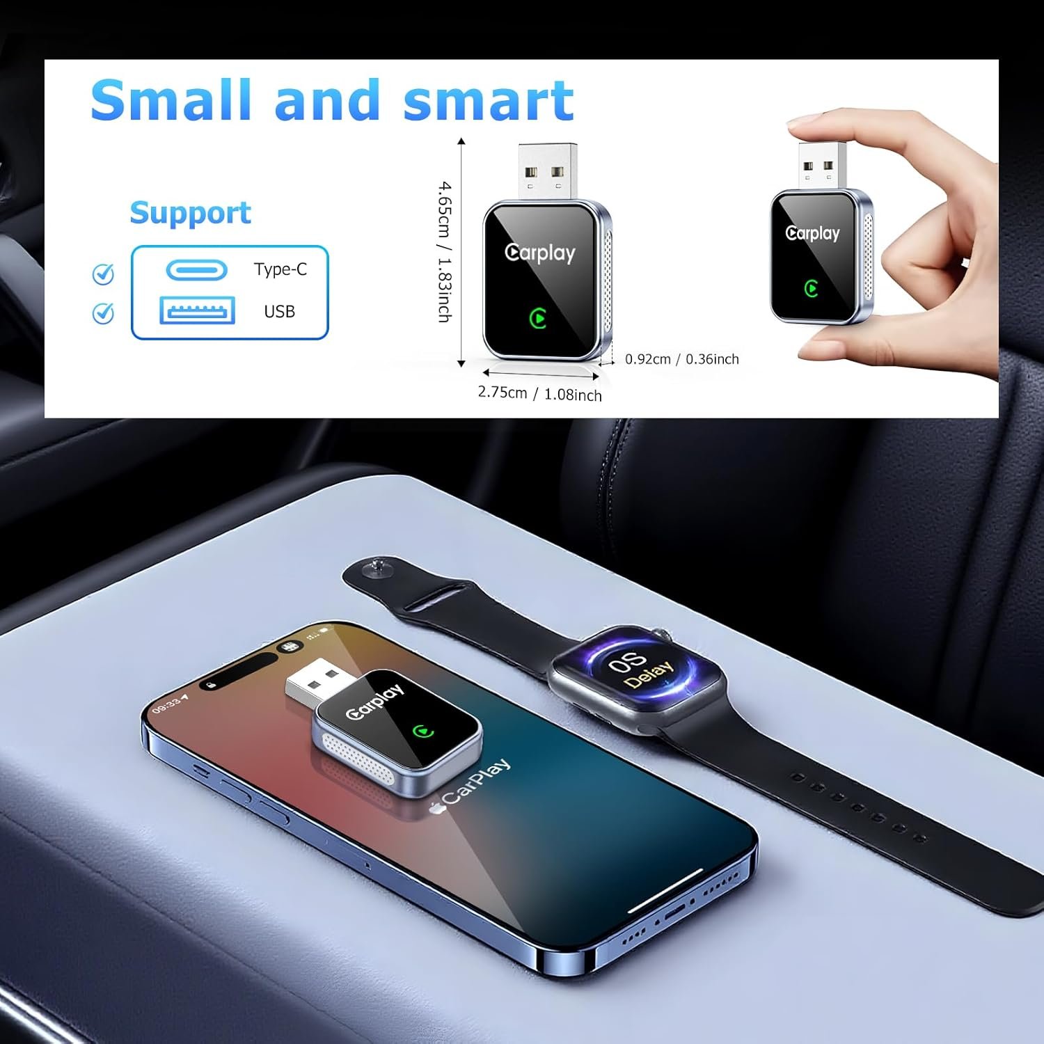 Wireless CarPlay Adapter for iPhone, CarPlay Dongle Converts Wired to Wireless Carplay, Plug & Play Mini Size CarPlay Adapter Compatible with iOS 10+, Fast Stable Connection, No Latency - Image 5